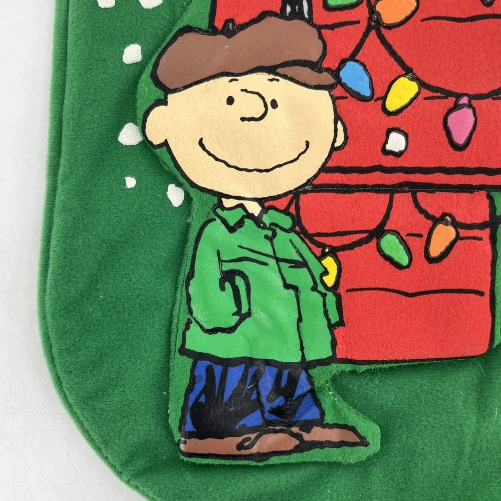 Vintage Felt Kurt Adler Christmas Stocking Peanuts Charlie Brown Snoopy Applique